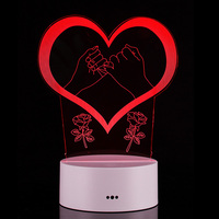 Lampe de nuit créative 3D, I LOVE YOU, cœur, cadeau de Noël, cadeau de la Saint-Valentin pour amoureux