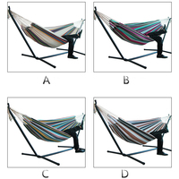 Workpro — Double hamac réglable, lit-balançoire de Camping en acier inoxydable, avec support de tuyau en fer