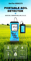 Pantallas LCD SEM2270 que Muestran la Humedad y Temperatura del Suelo Digitalmente, Sensores de Sonda de Suelo NPK 7 en 1 con pH y Ec