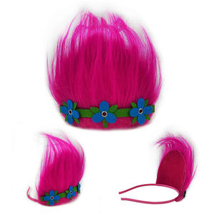 2017 hot nouveaux produits en gros Halloween la bonne chance trolls baguette <span class=keywords><strong>magique</strong></span> perruques bandeau pour enfants MFJ-0006 - Product Image 1