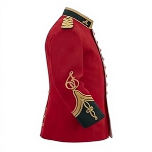 Red Ceremonial Outdoor Uniform Style Formal Parade Custom Outerwear <b>Tunic</b> Jacket for Men's - Product Image 3