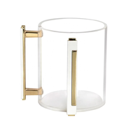 Tasse de lavage Judaica avec poignées dorées-Coupe de Kiddouche Lucite transparente pour le Shabbat juif, la Pâque et la décor