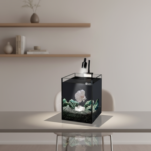 Aquarium de bureau en verre ultra-clair JSD, réservoir pour poissons Betta à angle droit, transmittance élevée de 93 %, aquarium paysager - Product Image 6