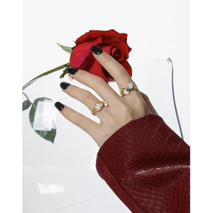 WMJB121 Anillos de Esmalte de Flujo Ancho Irregular Ajustables para Mujer S925 Anillos Circulares de Plata Esterlina - Product Image 4