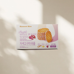 Haeorot, Waffles de Arroz con Camote Morado, Bocadillo Coreano Horneado, 18g, 20 Piezas, Bajo Índice Glucémico, Bocadillo Dietético, Postre Portátil - Product Image 3