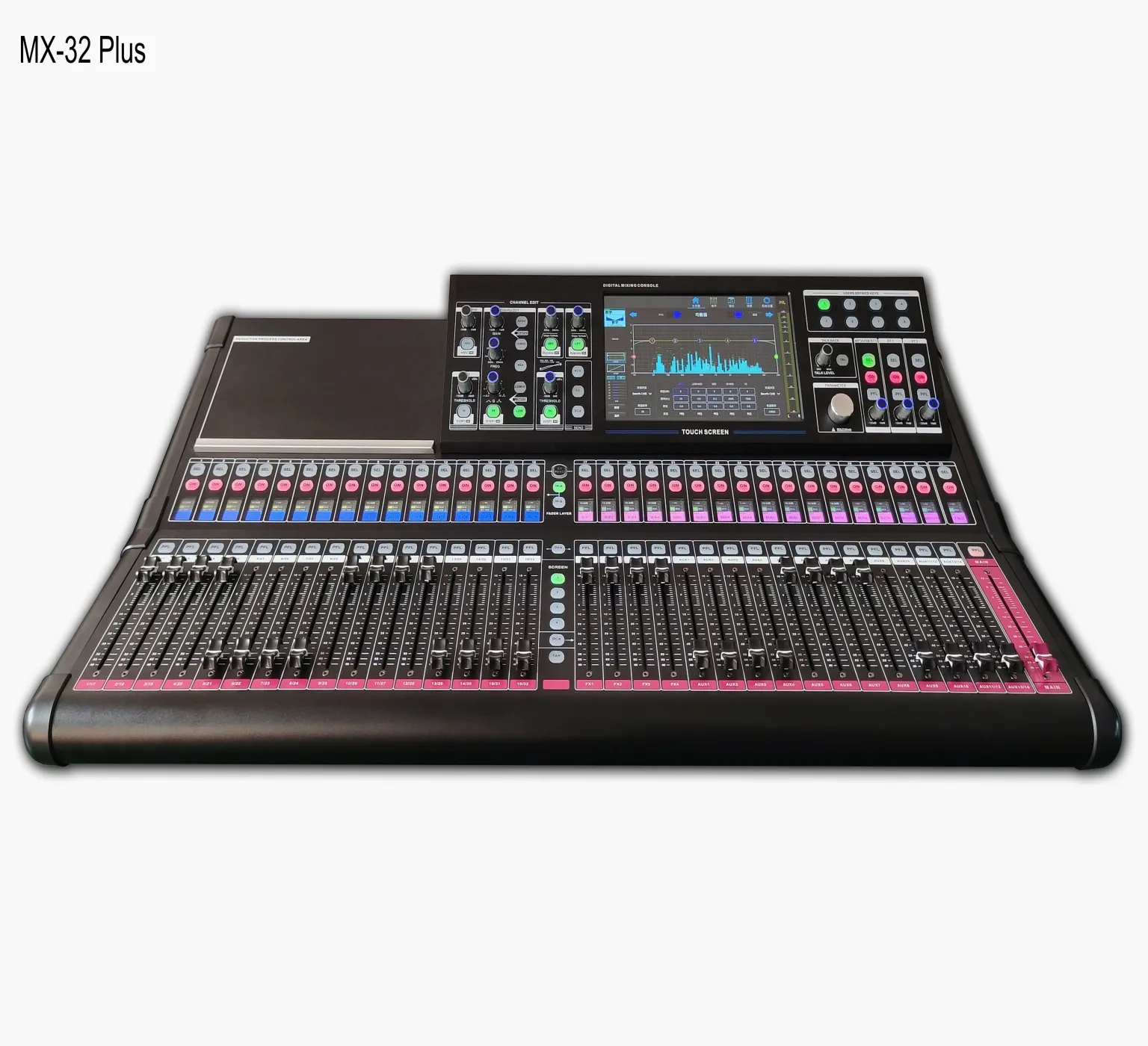 Table de mixage numérique MX-32PLUS + Flight case 32ch Console de mixage numérique professionnelle Audio en option Carte Dante 32x32 multipiste