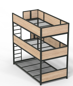 Cama Literas de 3 Niveles para Niños y Adultos, para Hotel, Hostal y Dormitorio, Muebles de Dormitorio Triples de Metal y Hierro, Muebles Escolares Modernos - Product Image 4