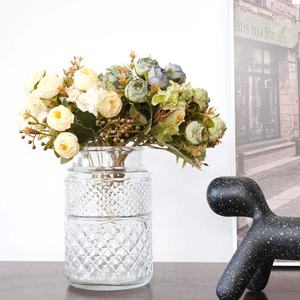 Künstliche Blume Retro Diamant Rose Hortensie Weiß Rosa Blau Home Decoration Party Bouquet Factory Großhandel - Product Image 6