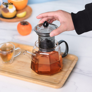 Tetera Cuadrada Ecológica de Vidrio de Borosilicato Alto con Tapa de Acero Inoxidable e Infusor de Acero Inoxidable - Product Image 5