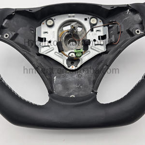 พวงมาลัยแบบแถบสีขาวหนังเรียบสำหรับ BMW อุปกรณ์เสริมรถยนต์ E90 - Product Image 3