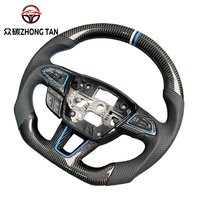 Volant sport modifié en fibre de carbone et cuir avec LED pour Focus ST, 4 branches et poignée de 40 mm