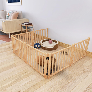 Wooden Freestanding <b>Dog</b> <b>Gates</b> <b>for</b> The House,Doorways, <b>Stairs</b>,Wood <b>Dog</b> Fences Indoor Pet <b>Gate</b>,Step Over Fence-6 Panel - Product Image 4