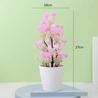 Mini plantes artificielles en pot, petites fausses plantes vertes colorées, pots blancs, écologiques, durables, décoration de bureau à domicile, table, nouvel an