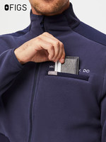 Veste polaire homme FIGS SHIFT pour l'automne, col montant, fermeture éclair, respirante, style vêtement de travail, 100 % polyester, imprimé délavé