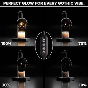 Skull-Shaped Solid Wood <strong>Timer</strong> Dimming Adjustable Height Candle Warmer Table Lamp Decorative Ambient <strong>Lighting</strong> <strong>for</strong> Living Room - Product Image 4
