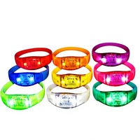 Bracelet LED d'Halloween activé par le son, lumineux et clignotant, avec logo personnalisé, accessoire pour fêtes, concerts et événements