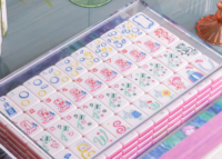 Nouveaux jeux de Mahjong américains 2026 : Ligne Montagne, Grand Ciel – Tuiles de Mahjong en acrylique pliables et portables, 160 pièces sculptées