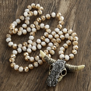 <span class=keywords><strong>Collana</strong></span> moda donna stile gioielli cristallo <span class=keywords><strong>collana</strong></span> annodata testa di toro corno ciondolo <span class=keywords><strong>collana</strong></span> bufalo - Product Image 5
