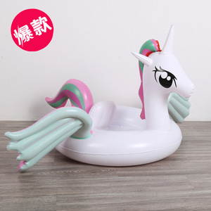 Inflatable Unicorn Swimming Ring For Child 120x100x60cm PVC Float Pool Toy Novelty Cartoon Design - Product Image 2