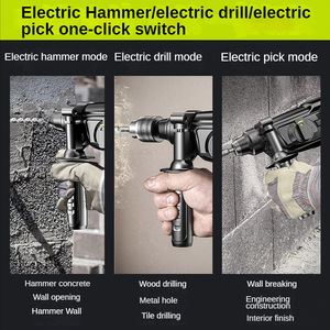 Ensemble de perceuse à percussion rotative électrique SDS de qualité industrielle 220V 20/24/26mm Kit de perceuse à percussion rotative électrique Moteur sans balais Conception portable Couple maximal de 22,9 pi-lb - Product Image 6