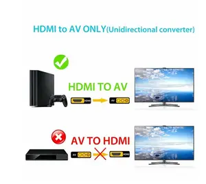 Convertidor de televisión con Cable de Audio, Hdmi a 3 Rca, Av, Vhs, Vcr, convertidor de Dvd, Cable adaptador