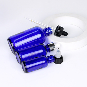 20ml 50ml 100ml Luxury Blue Boston <b>bottle</b> Customized Essential Oil <b>Bottle</b> For Cosmetics Container <b>Empty</b> With Rubber Dropper - Product Image 1