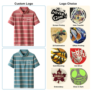 Camiseta de algodón clásica a rayas de color sólido para hombre con logotipo personalizado OME, manga corta, estilo vintage, con bolsillo, logotipo de color personalizable OEM - Product Image 3