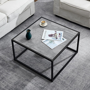 <span class=keywords><strong>Table</strong></span> basse carrée moderne du milieu du siècle, légère mais durable, cadre en métal, tables basses en bois pour la maison, le bureau, le salon - Product Image 2
