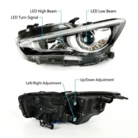 Conjunto de faros delanteros para Infiniti Q50 Q50L 2014-2017, reemplazo OEM, luz delantera LED DRL.
