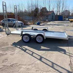 Remorque à plateau plat pour <span class=keywords><strong>voiture</strong></span> à double <span class=keywords><strong>essieu</strong></span> en acier CJS OEM avec finition galvanisée à chaud et charge utile de 2000 à 6000 kg - Product Image 6