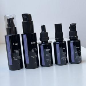 Premium Quality Violet <b>Bottle</b> 30ml 50ml 100ml 200ml Flat Shoulder Black Violet Glass Serum Oil Dropper <b>Pump</b> <b>Bottle</b> - Product Image 6