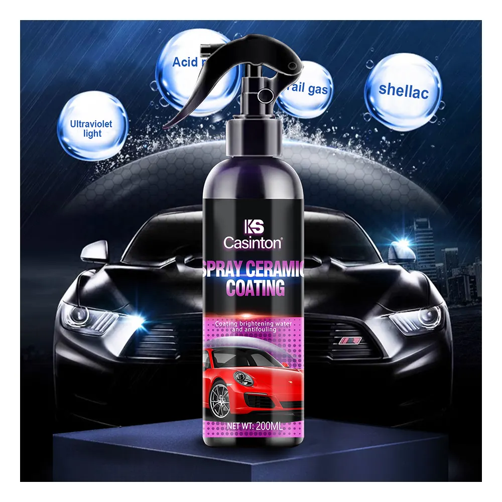 Acqua gomma auto polimero cristallo cera spray ceramica nano placcatura sigillante 9h pellicola e potente repellenza rivestimento in ceramica spray