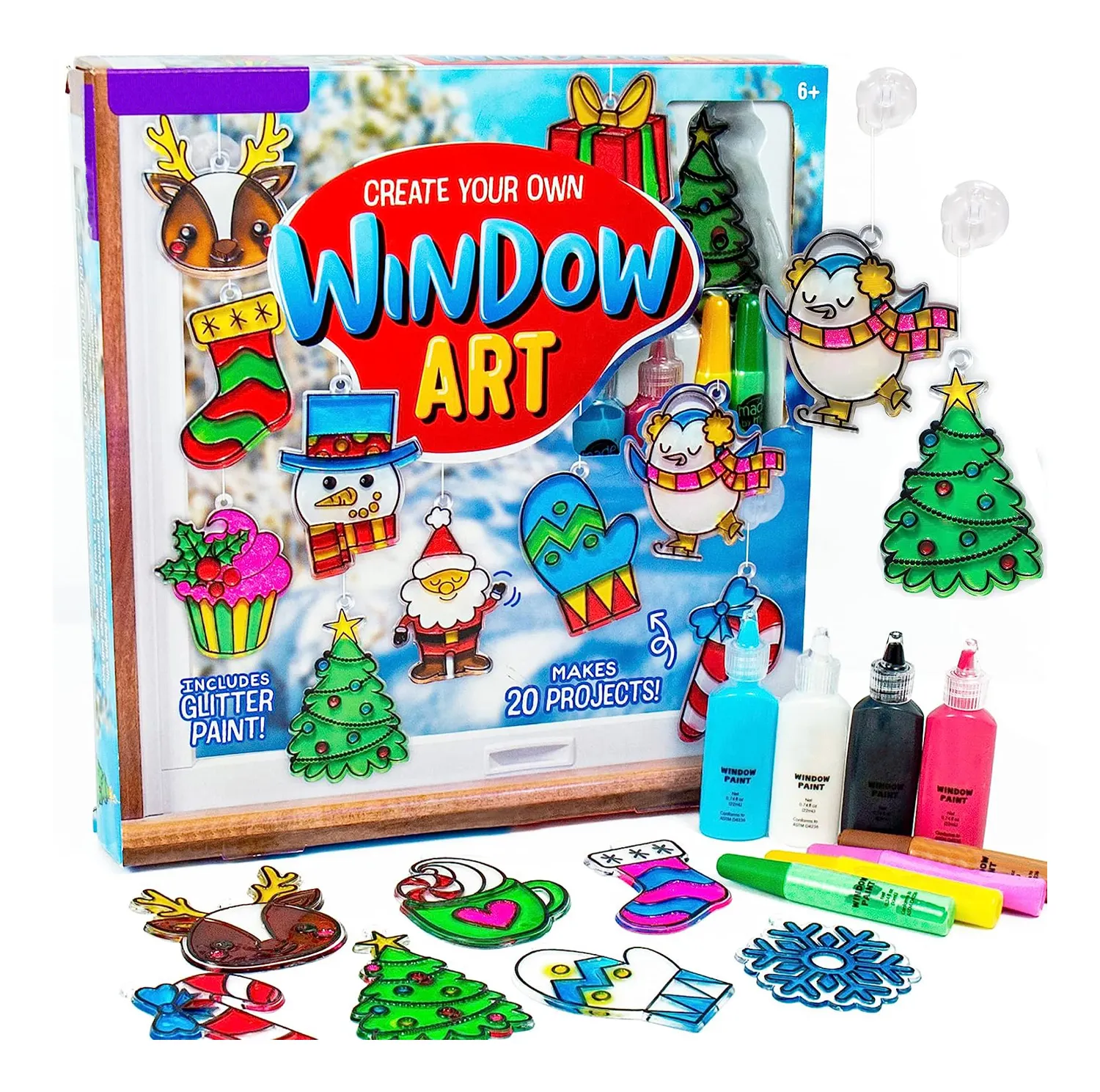 Educatieve Diy Window Art Toy Painting Niet-Toxisch 3d Window Art Ambachtelijke Kit Raam Kunst Verf Voor Kinderen