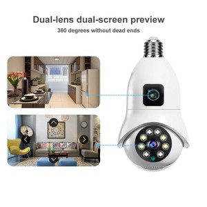 A6 4MP CMOS HD 무선 스마트 <span class=keywords><strong>CCTV</strong></span> 카메라 듀얼 렌즈 E27 전구형 PTZ 야간 투시 기능 WiFi 클라우드 저장 홈 보안 카메라 - Product Image 3