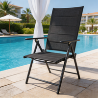 Chaise pliante multifonctionnelle à 2 positions réglables, nouvelle conception, imperméable, séchage rapide, structure métallique, chaise pliante de jardin