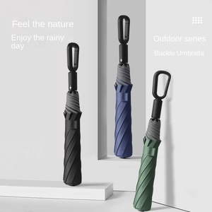Paraguas Plegable Automático Grande para Hombre, de Dos Pliegues, con Gancho de Anillo, Personalizado, de Viaje, con Protección <span class=keywords><strong>Solar</strong></span> y Revestimiento Negro, Venta al por Mayor - Product Image 1
