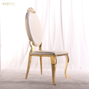 Royal White y Gold Luxury <span class=keywords><strong>Silla</strong></span> de actividad de hotel de acero inoxidable Hotel One Stop <span class=keywords><strong>Silla</strong></span> apilable - Product Image 4