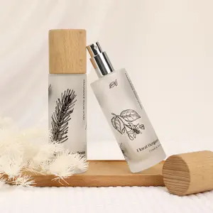 Hot Sale 100ml Customized Essential Oil Home Fragrance Bottle Freshener Room Spray With Wood Lid