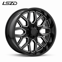 Jantes LSDZ 20 22 pouces Flow Formed 5x127 6x139.7 8x180 à motif géométrique pour camions F150 Silverado RAM Jeep HD