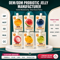 Gelée de probiotiques OEM pour adultes et enfants, boisson en sachet enrichie en fibres, 10 à 50 milliards d'UFC, Bacillus Coagulans, complément alimentaire, usine GMP, conservation longue durée