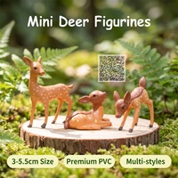 Figurines de rennes de Noël en PVC, ensemble familial de cerfs, décoration de table pour les fêtes, village de Noël, décoration Cottagecore forêt d'hiver