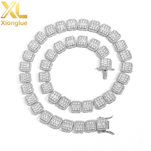 13MM <b>Iced</b> <b>Out</b> Men Hip Hop Necklace Brass CZ Jewelry <b>Chain</b> Necklace Party Gift - Product Image 2