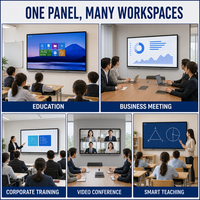 Tableau blanc interactif 4K, tableau intelligent multi-touch, écran d'enseignement, panneau de conférence, présentation sans fil pour l'école et les entreprises