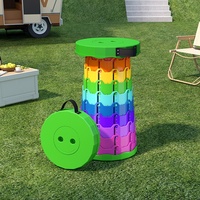Tabouret de rangement pliable et réglable coloré avec poignée, idéal pour le camping, la pêche, les voyages, la maison et le jardin