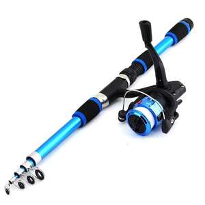 Canne à pêche télescopique portable pour enfants 1,5 m 1,8 m en fibre de verre ultralégère avec moulinet Shimano et <span class=keywords><strong>Daiwa</strong></span> pour la pêche à la <span class=keywords><strong>carpe</strong></span> et en mer - Product Image 4