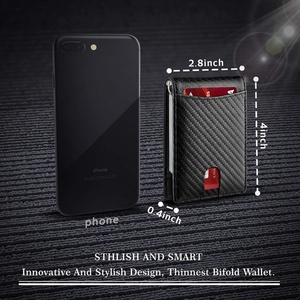 Hot Sale Front Pocket Custom Minimalist <b>RFID</b> <b>Blocking</b> Bifold Credit Card Holder Mens Slim Leather <b>Wallet</b> Money Clip - Product Image 4