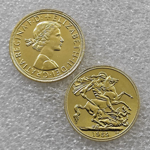 Monedas Conmemorativas de Estilo Antiguo del Reino Unido de 1957, 1959, 1 Soporte de Libras - Elizabeth <span class=keywords><strong>II</strong></span>, Regalos, Decoración del Hogar - Product Image 2
