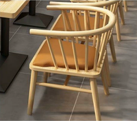 Chaise de salle à manger en bois massif avec dossier en Y, canapé capitonné, ensemble de table de restaurant en bois clair pour café et salon de thé