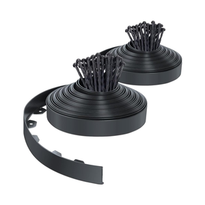 VOUNOT Bordura per Giardino in Plastica <span class=keywords><strong>Antracite</strong></span> da 20 Metri con 40 Picchetti di Ancoraggio, Flessibile, Altezza 50mm, Trattata a Pressione - Product Image 1
