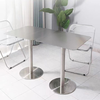 Vente Spéciale Limitée - Table d'Appoint Ronde en Acier Inoxydable Argenté Style Moderne - Meuble de Salon - Table à Manger - Table Basse